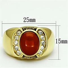 Jewellery Kingdom Mens Oval Red Gemstone Agate Siam Signet Pinky Semi Precious Gold Ring - Jewelry Rings - British D'sire