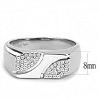 Jewellery Kingdom Mens Pinky Cz Signet Stainless Steel Ring Silver - Jewelry Rings - British D'sire