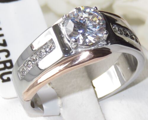 Jewellery Kingdom Mens Pinky Ring Solitaire Rose Gold Stainless Steel Signet Ring - Jewelry Rings - British D'sire