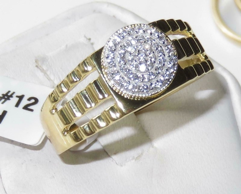 Jewellery Kingdom Mens Pinky Signet 18kt Sterling Silver Cubic Zirconia Classy Ring (Gold) - Jewelry Rings - British D'sire