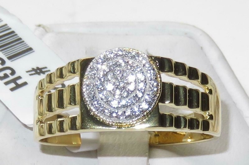 Jewellery Kingdom Mens Pinky Signet 18kt Sterling Silver Cubic Zirconia Classy Ring (Gold) - Jewelry Rings - British D'sire