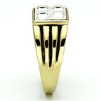 Jewellery Kingdom Mens Pinky Signet 7 Cart Stainless Steel 18kt No Tarnish Square Ring (Gold) - Jewelry Rings - British D'sire