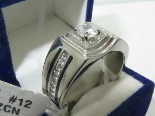 Jewellery Kingdom Mens Pinky Signet Cz Stainless Steel 2K Ring (Silver) Secondary image