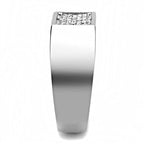 Jewellery Kingdom Mens Pinky Signet Cz X Designer Stainless Steel Silver Ring - Jewelry Rings - British D'sire