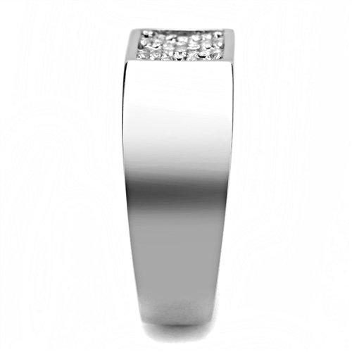 Jewellery Kingdom Mens Pinky Signet Cz X Designer Stainless Steel Silver Ring - Jewelry Rings - British D'sire