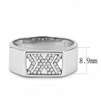 Jewellery Kingdom Mens Pinky Signet Cz X Designer Stainless Steel Silver Ring - Jewelry Rings - British D'sire