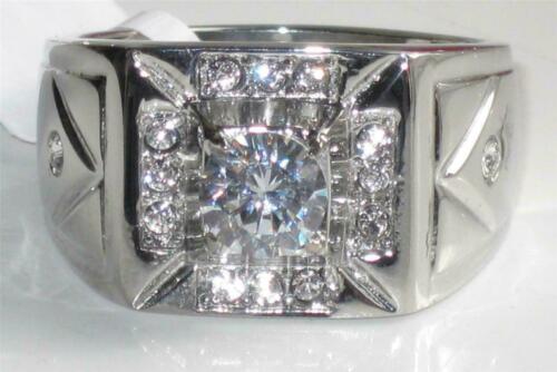 Jewellery Kingdom Mens Pinky Signet Stainless Steel 2K Ring (Silver) - Rings - British D'sire