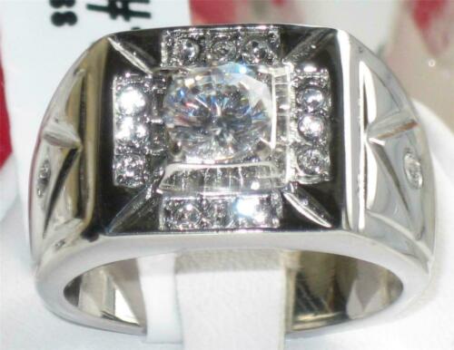 Jewellery Kingdom Mens Pinky Signet Stainless Steel 2K Ring (Silver) - Rings - British D'sire