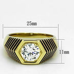 Jewellery Kingdom Mens Pinky Solitaire Signet Steel 18kt Ring (Gold) - Jewelry Rings - British D'sire