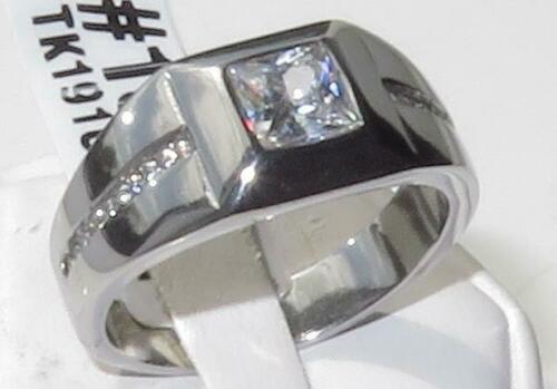 Jewellery Kingdom Men's Princes Simulated Diamond Signet Ring (Silver) - Jewelry Rings - British D'sire