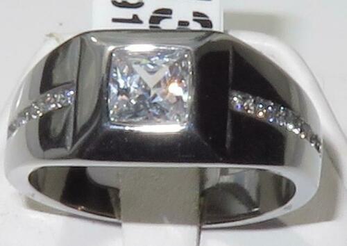 Jewellery Kingdom Men's Princes Simulated Diamond Signet Ring (Silver) - Jewelry Rings - British D'sire