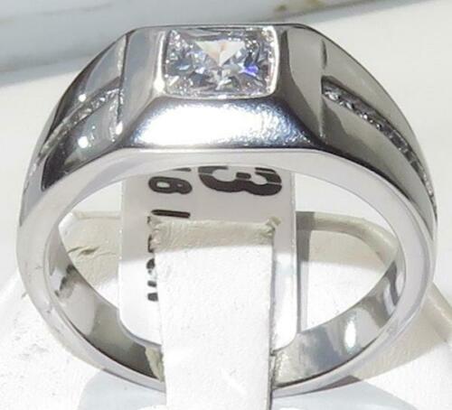 Jewellery Kingdom Men's Princes Simulated Diamond Signet Ring (Silver) - Jewelry Rings - British D'sire