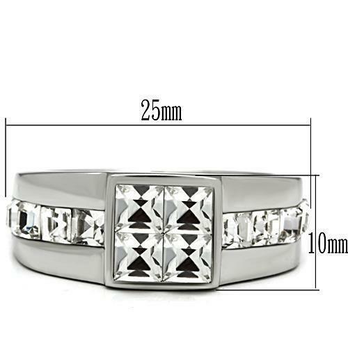 Jewellery Kingdom Mens Princess Cut Signet Pinky Simulated Diamonds Bling Silver (Ring) Secondary image