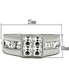 Jewellery Kingdom Mens Princess Cut Signet Pinky Simulated Diamonds Bling Silver (Ring) - Jewelry Rings - British D'sire