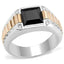 Jewellery Kingdom Mens Rose Gold Onyx Jet Pinky Signet Stainless Steel Square Ring (Black) - Jewelry Rings - British D'sire