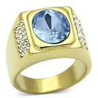 Jewellery Kingdom Mens Sapphire Oval 18kt Signet Steel Mans Chunk 4 Carat All Sizes Ring (Gold) - Jewelry Rings - British D'sire