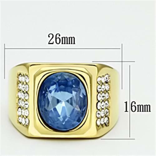 Jewellery Kingdom Mens Sapphire Oval Signet Steel Mans Chunk 4 Carat Ring (Gold) Secondary image