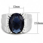 Jewellery Kingdom Mens Sapphire Signet Pinky Silver Blue Oval Stainless Steel Cz 11 Carat Ring - Jewelry Rings - British D'sire