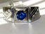 Jewellery Kingdom Mens Sapphire Solitaire Cz Stainless Steel Signet Pinky Stylish Ring Silver - Jewelry Rings - British D'sire