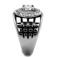 Jewellery Kingdom Mens Signet 2ct Simulated Diamonds Stainless Steel Pinky All Sizes Ring - Jewelry Rings - British D'sire
