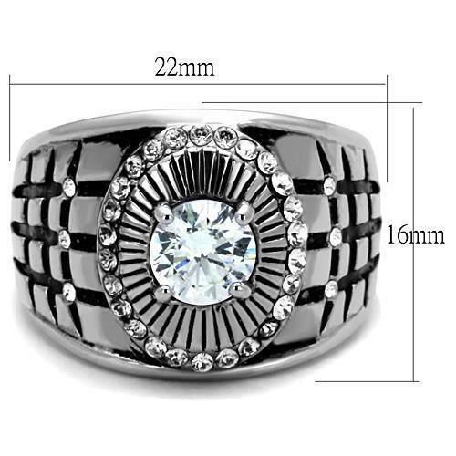 Jewellery Kingdom Mens Signet 2ct Simulated Diamonds Stainless Steel Pinky All Sizes Ring - Jewelry Rings - British D'sire