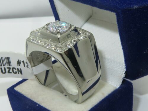 Jewellery Kingdom Mens Signet Cz Stainless Steel No Tarnish Ring (Silver) Secondary image