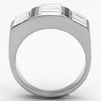 Jewellery Kingdom Mens Signet Emerald Cuts Cubic Zirconia Chunky Realistic Ring (Silver) - Jewelry Rings - British D'sire