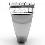 Jewellery Kingdom Mens Signet Emerald Cuts Cubic Zirconia Chunky Realistic Ring (Silver) - Jewelry Rings - British D'sire