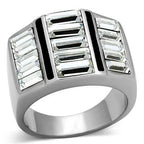 Jewellery Kingdom Mens Signet Emerald Cuts Cubic Zirconia Chunky Realistic Ring (Silver) - Jewelry Rings - British D'sire
