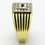 Jewellery Kingdom Mens Signet Gold Pinky Square Cz Princess Cut Steel 18kt Two Tone Ring - Jewelry Rings - British D'sire