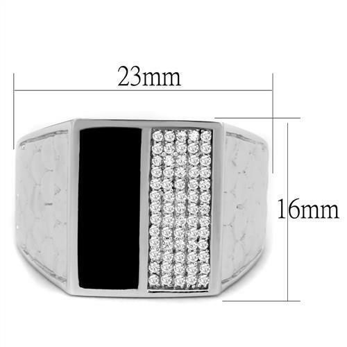 Jewellery Kingdom Mens Signet Onyx Black Sterling Silver 925 Stamped Cz Handmade Ring (Silver) Secondary image