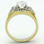 Jewellery Kingdom Mens Signet Pinky Cubic Zirconia 18kt Steel Chunky Bling Ring (Gold) - Mens Jewellery - British D'sire