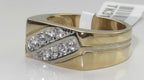 Jewellery Kingdom Mens Signet Pinky Cubic Zirconia Two Tone Steel Ring (Gold) - Jewelry Rings - British D'sire