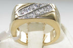 Jewellery Kingdom Mens Signet Pinky Cubic Zirconia Two Tone Steel Ring (Gold) - Jewelry Rings - British D'sire