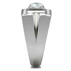 Jewellery Kingdom Mens Signet Pinky Cz Stainless Steel Pinky Stainless Steel Ring (Silver) - Jewelry Rings - British D'sire