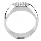 Jewellery Kingdom Mens Signet Pinky Cz Stainless Steel Sparkling No Tarnish Ring (Silver) - Jewelry Rings - British D'sire