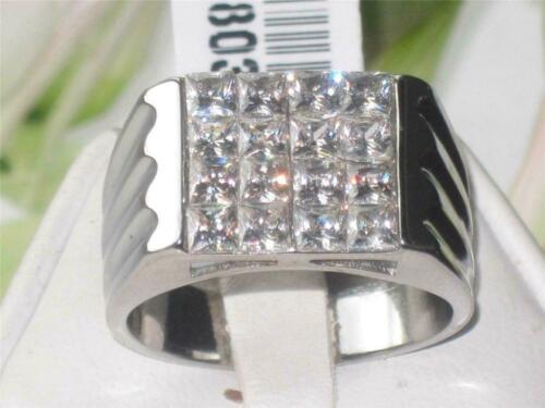 Jewellery Kingdom Mens Signet Pinky Princess Cut Square Stone Stainless Steel Ring - Jewelry Rings - British D'sire Main image