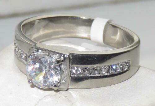 Jewellery Kingdom Mens Signet Pinky Stainless Steel Cubic Zirconia Solitaire Ring Secondary image