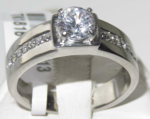 Jewellery Kingdom Mens Signet Pinky Stainless Steel Cubic Zirconia Solitaire No Tarnish Ring - Jewelry Rings - British D'sire Main image