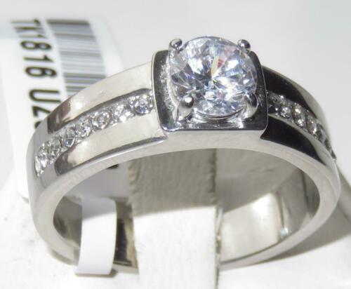 Jewellery Kingdom Mens Signet Pinky Stainless Steel Cubic Zirconia Solitaire No Tarnish Ring - Jewelry Rings - British D'sire