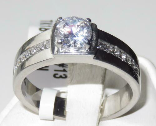 Jewellery Kingdom Mens Signet Pinky Stainless Steel Cubic Zirconia Solitaire No Tarnish Ring - Jewelry Rings - British D'sire