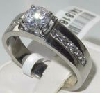 Jewellery Kingdom Mens Signet Pinky Stainless Steel Cubic Zirconia Solitaire No Tarnish Ring - Jewelry Rings - British D'sire