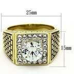 Jewellery Kingdom Mens Signet Pinky Steel Solitaire Accents 3 Carat Ring (Gold) - Jewelry Rings - British D'sire