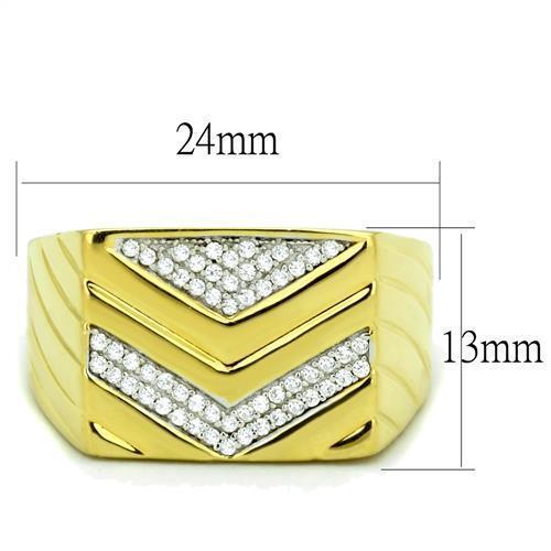 Jewellery Kingdom Mens Signet Pinky Sterling Silver Stamped 18kt Cubic Zirconia Ring (Gold) - Jewelry Rings - British D'sire