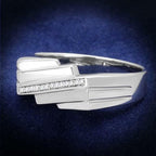 Jewellery Kingdom Mens Signet Pinky Sterling Silver Stamped Cubic Zirconia Ring (Silver) - Jewelry Rings - British D'sire