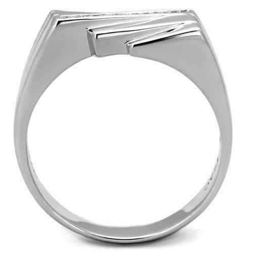 Jewellery Kingdom Mens Signet Pinky Sterling Silver Stamped Cubic Zirconia Ring (Silver) - Jewelry Rings - British D'sire