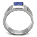Jewellery Kingdom Mens Signet Semi Precious Montana Cubic Zirconia Gemstone Stainless Steel Ring (Blue) - Mens Fine Jewellery - British D'sire