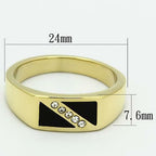 Jewellery Kingdom Mens Signet Simulated Diamonds Onyx Pinky Ring (Gold) - Jewelry Rings - British D'sire