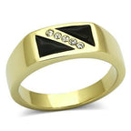 Jewellery Kingdom Mens Signet Simulated Diamonds Onyx Pinky Ring (Gold) - Jewelry Rings - British D'sire