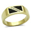 Jewellery Kingdom Mens Signet Simulated Diamonds Onyx Pinky Ring (Gold) - Jewelry Rings - British D'sire